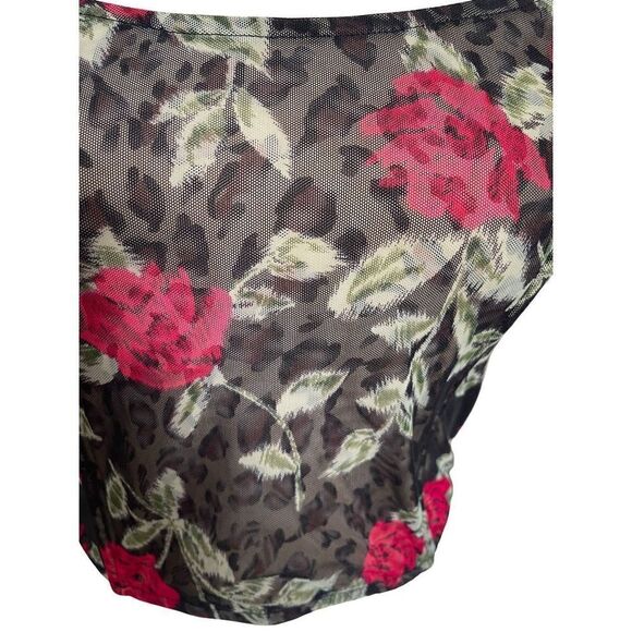 Y2k Rose and cheetah print corset styled tank top - Picture 4 of 4